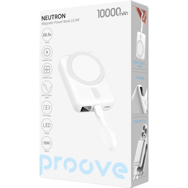 Фото - Батарея мобильная Proove Neutron 22.5W 10000mAh silver/white (PBNE22022206)